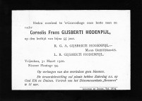 Overlijdensbericht C.F. Gijsberti Hodenpijl (1920)